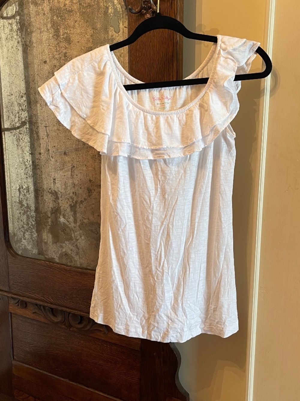 Lilly Pulitzer Tank Top * Off the Shoulder Ruffle * T Shirt * Size S